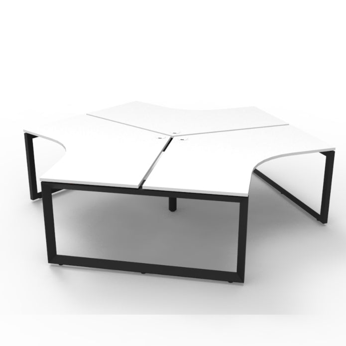 Infinity 120 Degree Workstation – Loop Leg Natural White Black P C Without Screens