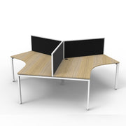 Infinity 120 Degree Workstation – Profile Leg Natural Oak White P C With Screens