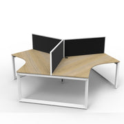 Infinity 120 Degree Workstation – Loop Leg Natural Oak White P C With Screens