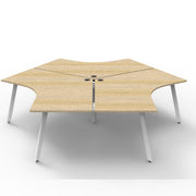 Infinity 120 Degree Workstation – Eternity Leg Natural Oak White P C Without Screens