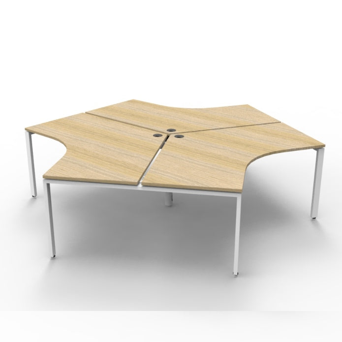 Infinity 120 Degree Workstation – Profile Leg Natural Oak White P C Without Screens