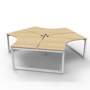 Infinity 120 Degree Workstation – Loop Leg Natural Oak White P C Without Screens