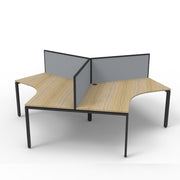 Infinity 120 Degree Workstation – Profile Leg Natural Oak Black P C With Screens