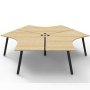 Infinity 120 Degree Workstation – Eternity Leg Natural Oak Black P C Without Screens