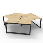 Infinity 120 Degree Workstation – Loop Leg Natural Oak Black P C Without Screens