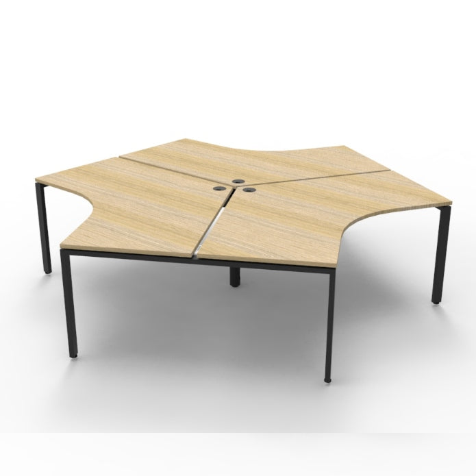 Infinity 120 Degree Workstation – Profile Leg Natural Oak Black P C Without Screens
