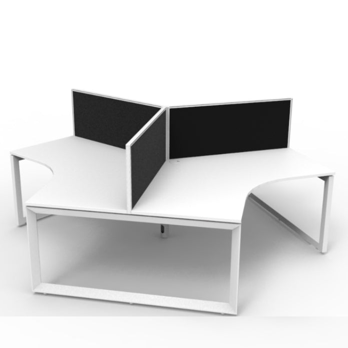 Infinity 120 Degree Workstation – Loop Leg Natural White White P C With Screens