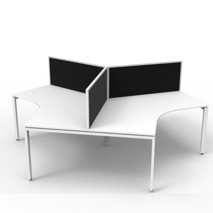 Infinity 120 Degree Workstation – Profile Leg Natural White White P C With Screens