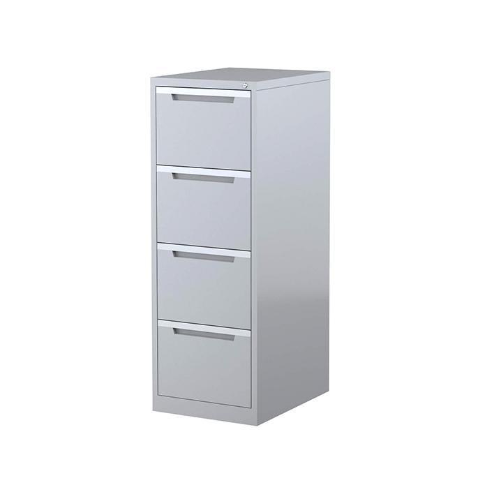 Steelco Vertical Filing Cabinet Four Drawer Silver Gray