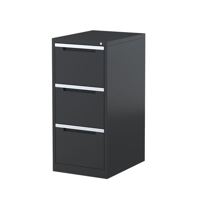 Steelco Vertical Filing Cabinet Three Drawer Graphite Ripple