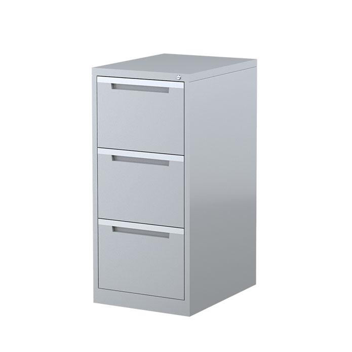 Steelco Vertical Filing Cabinet Three Drawer Silver Gray