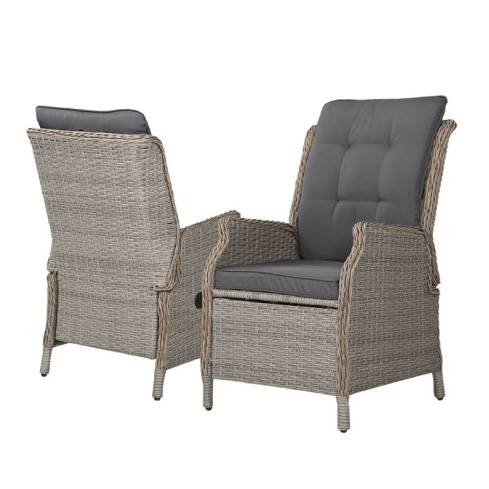 Gardeon Recliner Chair Sun lounge Setting Outdoor Furniture Patio Wicker Sofa