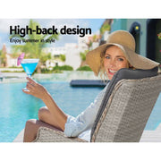 Gardeon Recliner Chair Sun lounge Setting Outdoor Furniture Patio Wicker Sofa