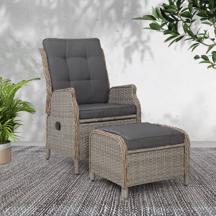 Gardeon Recliner Chair Sun lounge Setting Outdoor Furniture Patio Wicker Sofa
