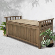 Gardeon Outdoor Storage Box Wooden Garden Bench Chest Toy Tool Sheds Furniture