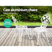 Gardeon Outdoor Furniture Chairs Table 3pc Aluminium Bistro