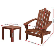 Gardeon Outdoor Sun Lounge Beach Chairs Table Setting Wooden Adirondack Patio Chair
