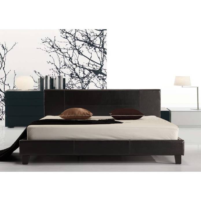Elegant Brown King Size Leather Bed Frame online 