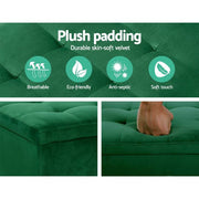 Artiss Storage Ottoman Blanket Box Velvet Foot Stool Rest Chest Couch Toy