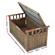 Gardeon Outdoor Storage Box Wooden Garden Bench Chest Toy Tool Sheds Furniture