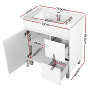 Cefito 750mm Bathroom Vanity Cabinet Unit Wash Basin Sink Storage Freestanding White