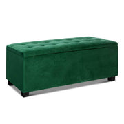 Artiss Storage Ottoman Blanket Box Velvet Foot Stool Rest Chest Couch Toy Green