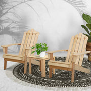 Gardeon Outdoor Sun Lounge Beach Chairs Table Setting Wooden Adirondack Patio Chair