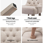 Artiss Set of 2 Dining Chair CAYES French Provincial Chairs Wooden Fabric Retro Cafe