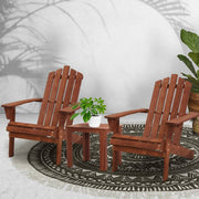 Gardeon Outdoor Sun Lounge Beach Chairs Table Setting Wooden Adirondack Patio Chair