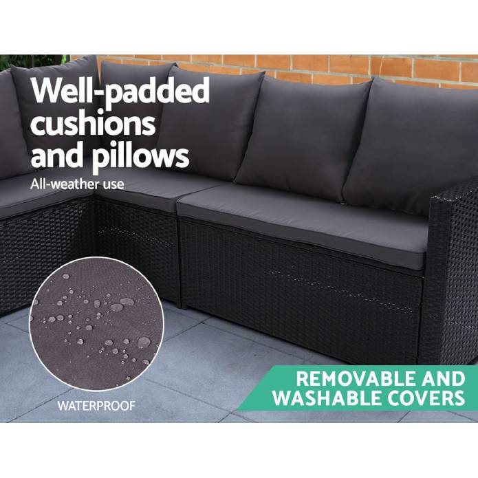 Gardeon Outdoor Furniture Dining Setting Sofa Set Wicker 9 Seater Storage Cover