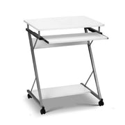 Artiss Metal Pull Out Computer Study Desk White