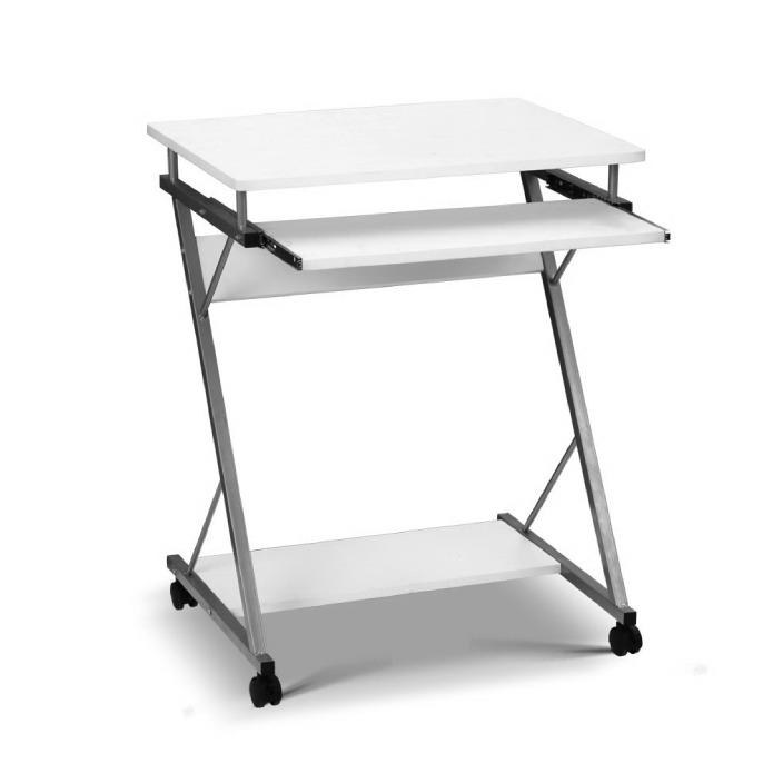 Artiss Metal Pull Out Computer Study Desk White