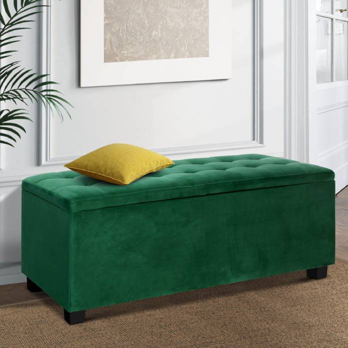 Artiss Storage Ottoman Blanket Box Velvet Foot Stool Rest Chest Couch Toy