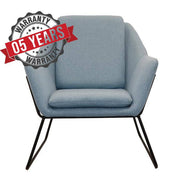 Rapidline Lounge Arm Reception or Visitor Chair With Fabric Upholstrey Light Blue