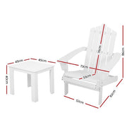 Gardeon Outdoor Sun Lounge Beach Chairs Table Setting Wooden Adirondack Patio Chair