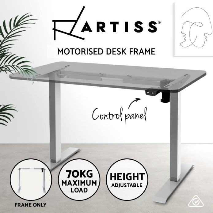 Gray motorised Desk frame 