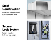 Two-Door Shelf Office Gym Filing Storage Locker Cabinet Safe- Grey