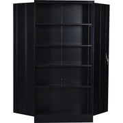 Two-Door Shelf Office Gym Filing Storage Locker Cabinet Safe- Black 185 x 90 x 40 cm