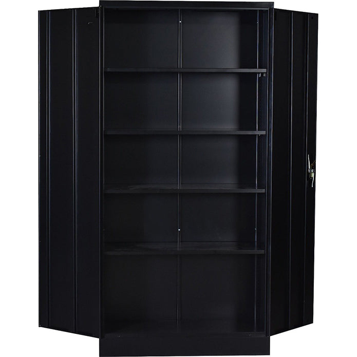 Two-Door Shelf Office Gym Filing Storage Locker Cabinet Safe- Black