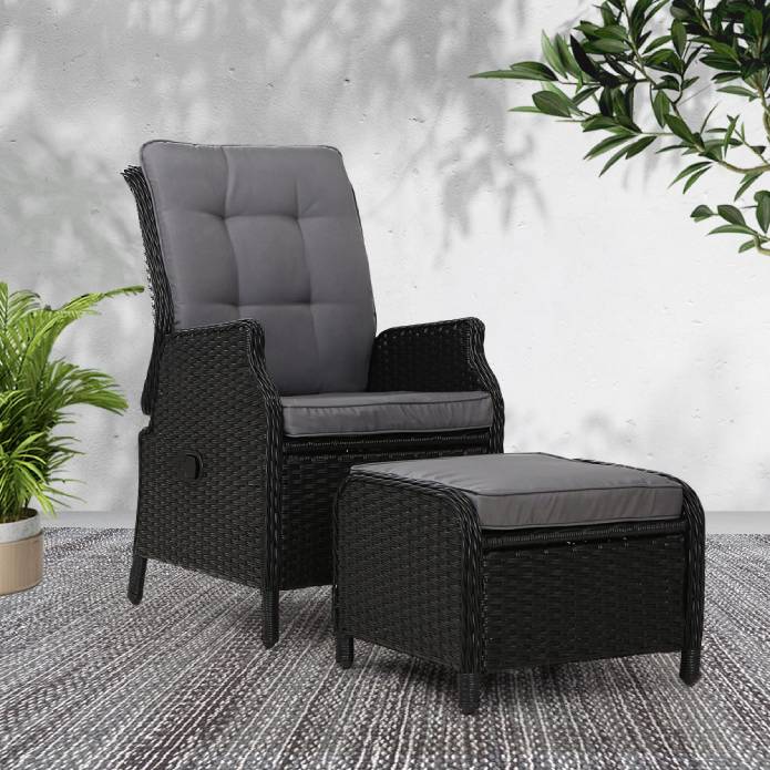 Gardeon Recliner Chair Sun lounge Setting Outdoor Furniture Patio Wicker Sofa