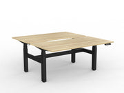 Agile Double Motor Electric Shared Desk 1500mm x 800mm Natural Oak Black Powdercoat