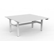 Agile Double Motor Electric Shared Desk 1600mm x 750mm White White Powdercoat
