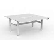 Agile Double Motor Electric Shared Desk 1600mm x 800mm White White Powdercoat