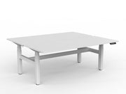 Agile Double Motor Electric Shared Desk 1800mm x 750mm White White Powdercoat