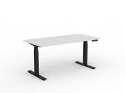 Agile Double Motor Electric Individual Desk 1500mm x 750mm White Black Powdercoat