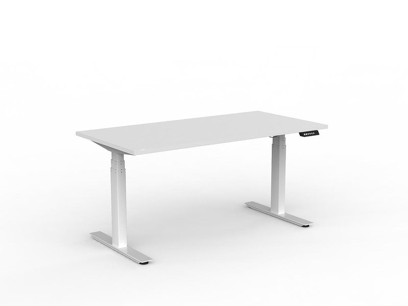 Agile Double Motor Electric Individual Desk 1500mm x 750mm White White Powdercoat