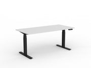 Agile Double Motor Electric Individual Desk 1600mm x 750mm White Black Powdercoat