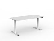 Agile Double Motor Electric Individual Desk 1600mm x 750mm White White Powdercoat