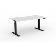 Agile Double Motor Electric Individual Desk 1600mm x 800mm White Black Powdercoat