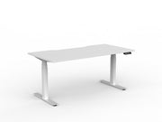 Agile Double Motor Electric Individual Desk 1600mm x 800mm White White Powdercoat